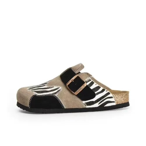 Mr.heel Abrasion Resistant Wrap toe Slippers Unisex Zebra Multicolor