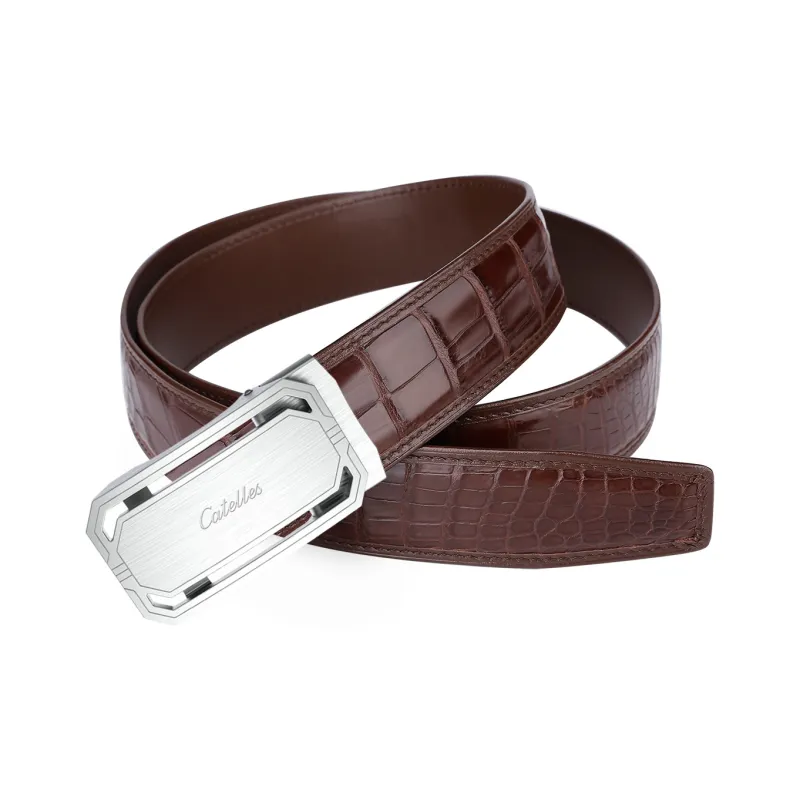 CATELLES Crocodile Leather Belts Men's 3.5cm-7