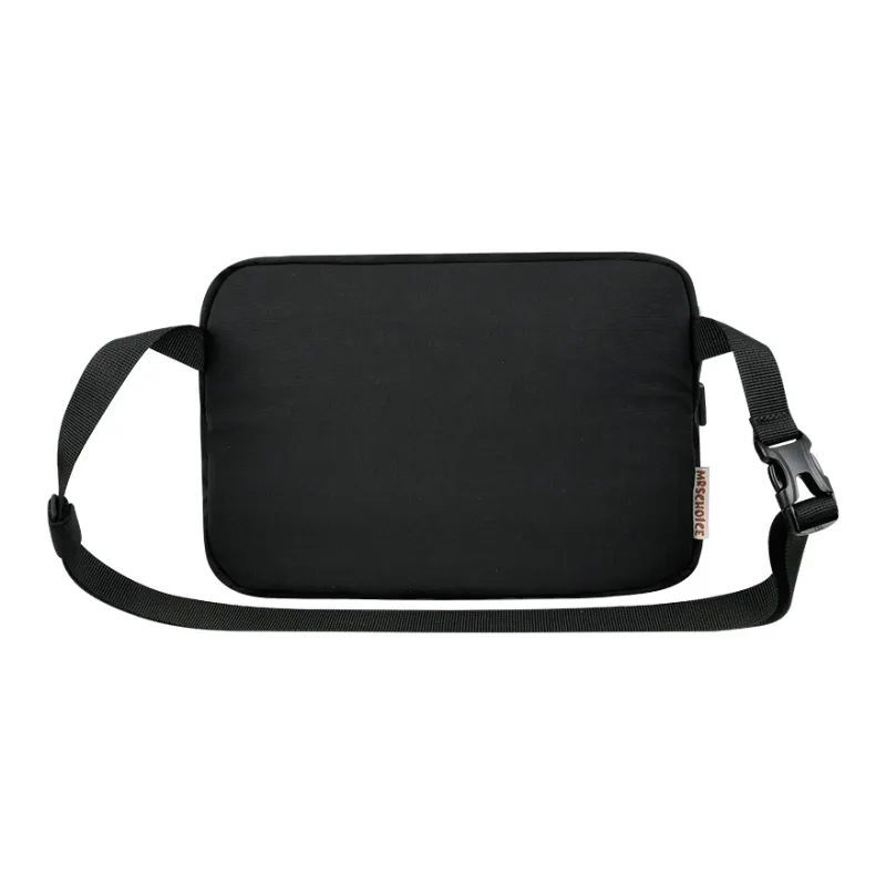 YOME Polyester Crossbody Bag Regular Unisex Ink Black/Light Coffee/Light Sky Blue-4