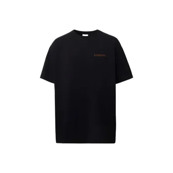 Burberry Topstitched Monogram Motif Cotton Oversized T Shirt