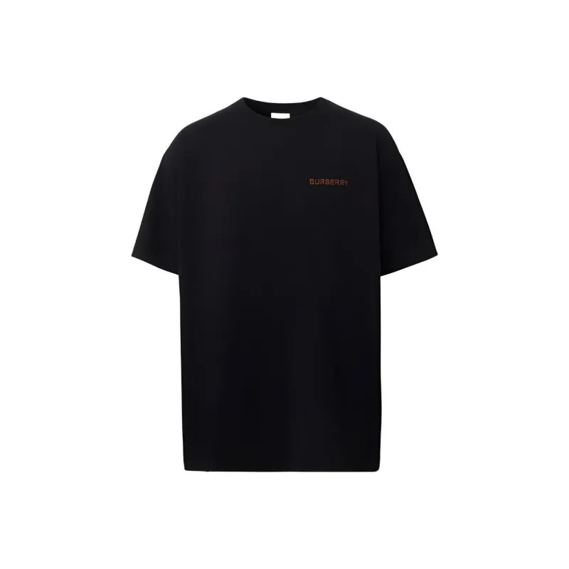 Burberry Topstitched Monogram Motif Cotton Oversized T Shirt-0