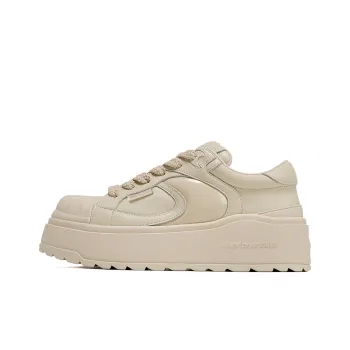 WANDER AROUND Anti Slip And Wear Resistant Breathable Low Top Skateboard Shoes Unisex Ivory White