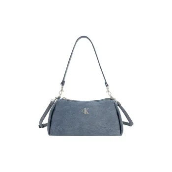 CALVIN KLEIN Fabric Shoulder Bag Medium Size Women's Denim Light Blue
