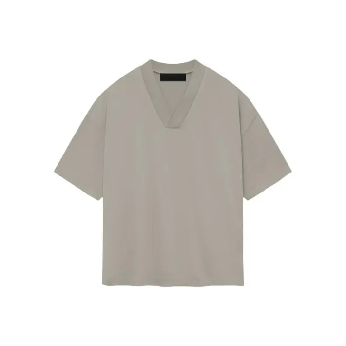 Fear Of God Essentials Logo print V neck Cotton T shirt-0