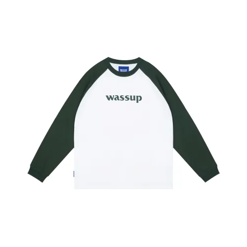 WASSUP 로고 남녀공용 티셔츠