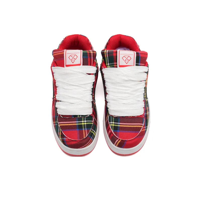 Circle Small Low Top Canvas Shoes Unisex Scottish Square-5