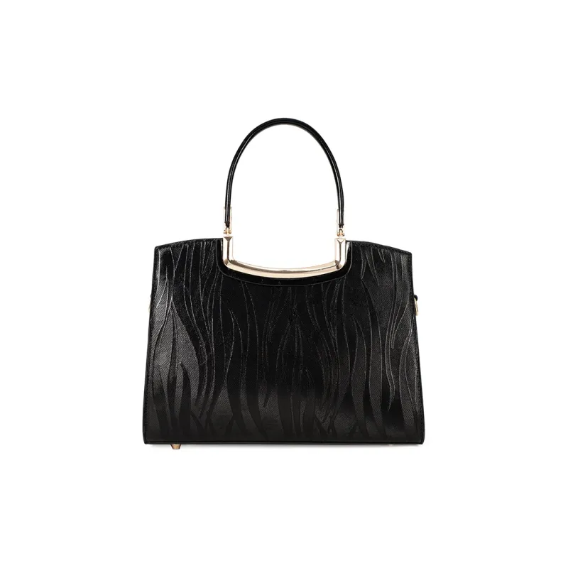 Vigno Synthetic Leather Tote Shoulder Bag Crossbody Bag Handbag Regular Women's Black-4