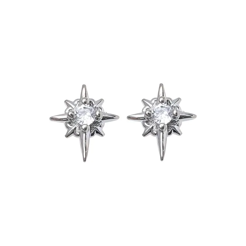QIANFANGDAHUANGYE Zircon Stud Earrings Unisex-0