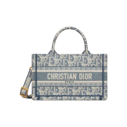 DIOR Cotton Tote Bag, Shopping Bag, Handbag Mini Women's Blue
