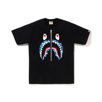 A BATHING APE Abc Camo Shark Silver Zip Tee
