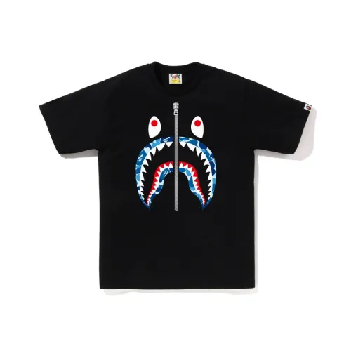 A BATHING APE Abc Camo Shark Silver Zip Tee