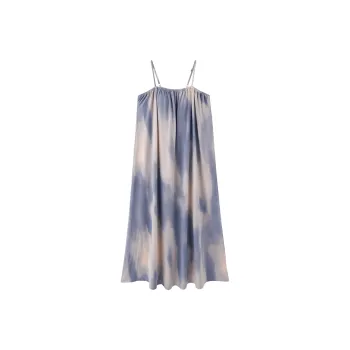 XIAFENYAN Nightgown Women's Apricot Blue