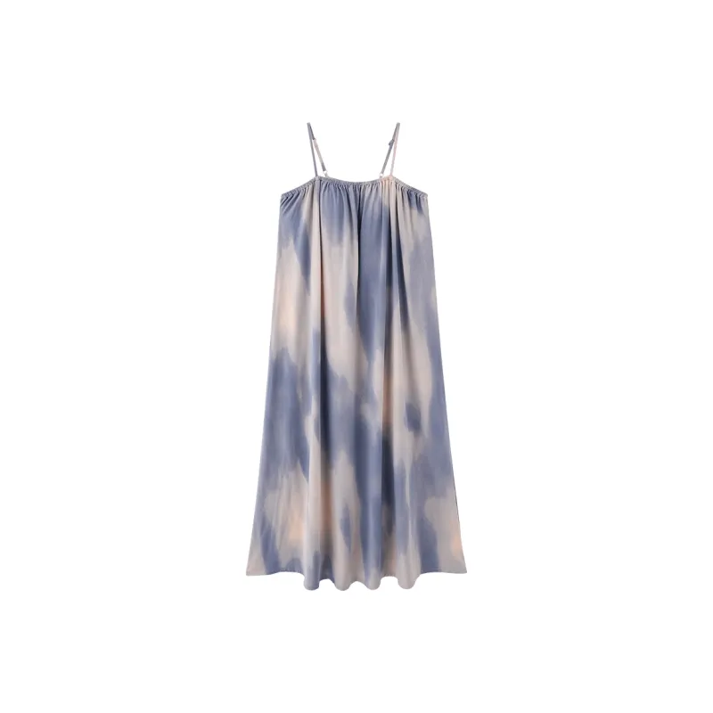 XIAFENYAN Nightgown Women's Apricot Blue-0