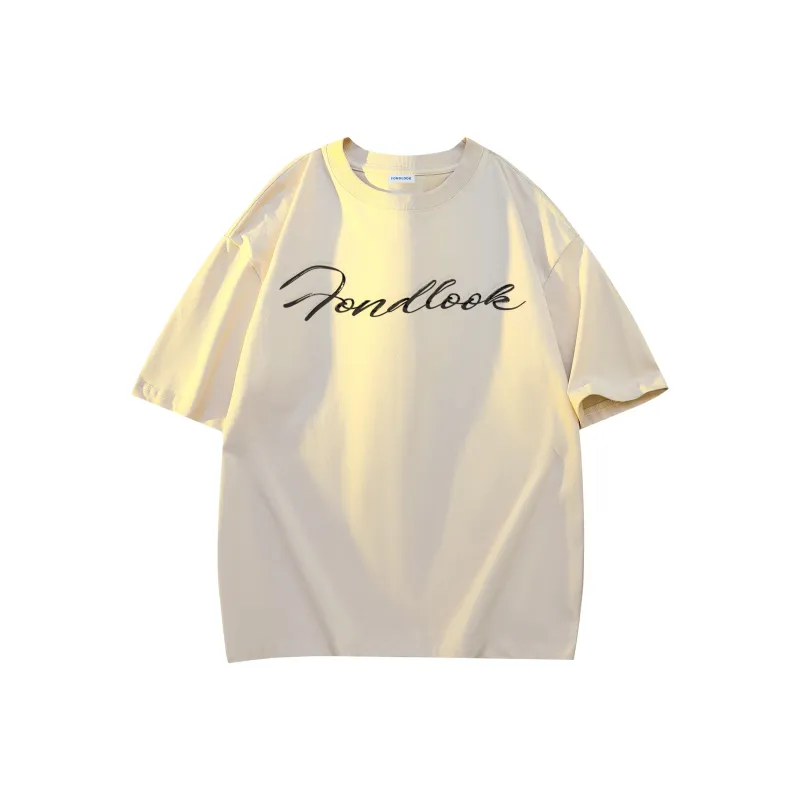 FONDLOOK T Shirt Unisex Upgraded Creamy Apricot-10