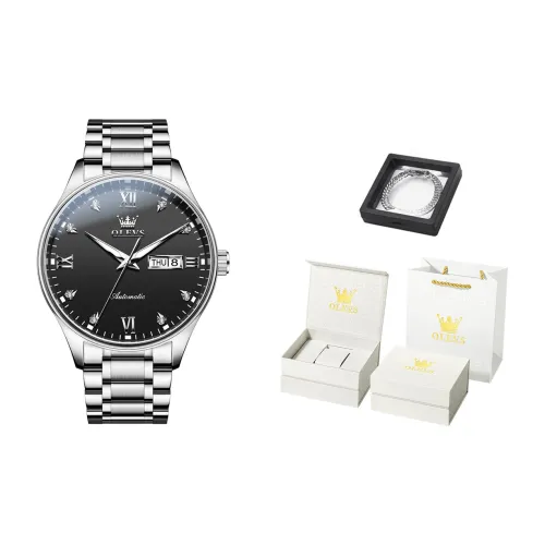 OLEVS Wisdom Series Mechanical Movement Stainless Steel Watchband Watch Men's Watches White Dial