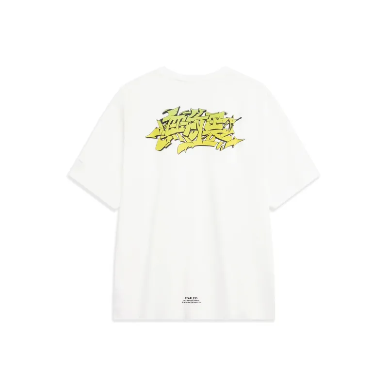 LiNing Skateboard Drop Shoulder Sleeve T Shirt Unisex Ivory-0
