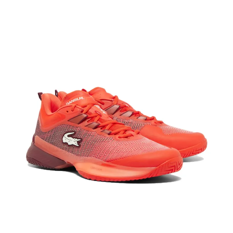 LACOSTE Slip Resistant Low Top Casual Shoes Men's Orange/Fuchsia-2