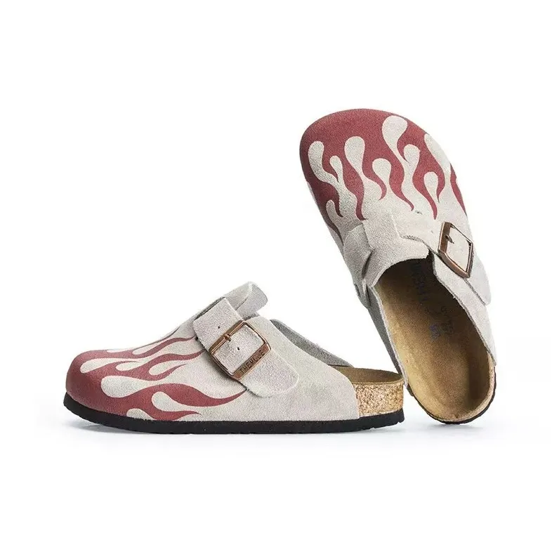 Mr.shang Abrasion Resistant Wrap toe Slippers Unisex Flame Red-1