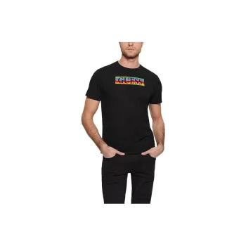 GUESS Eco Pride Wave Logo Tee T-Shirt Men's Black