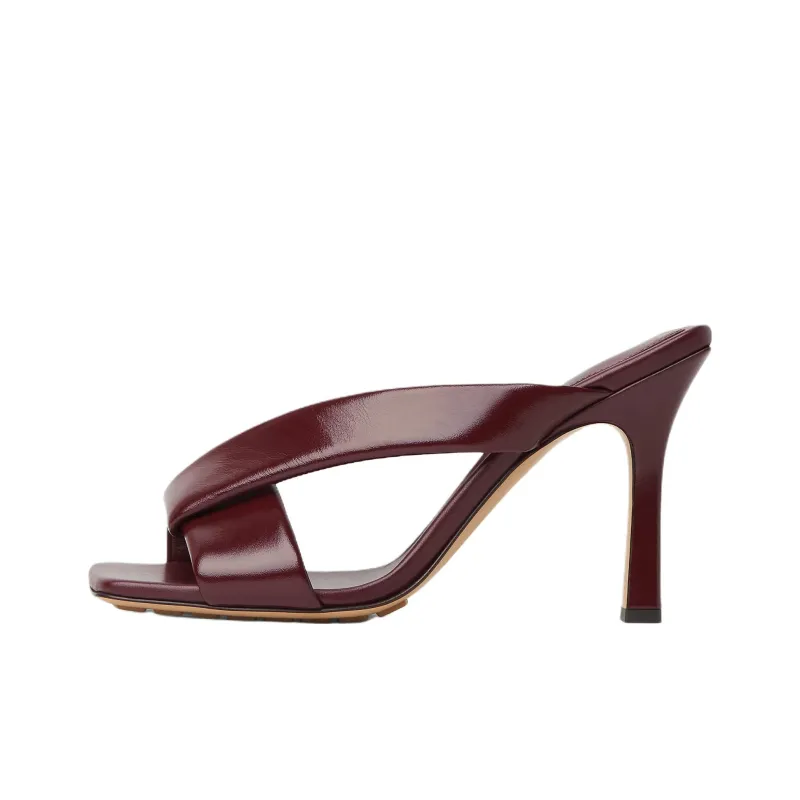 Bottega Veneta Slip Resistant Slide Slippers 9cm Women's Burgundy-0