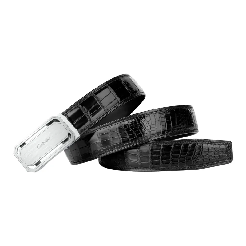 CATELLES Crocodile Leather Belts Men's 3.5cm-3