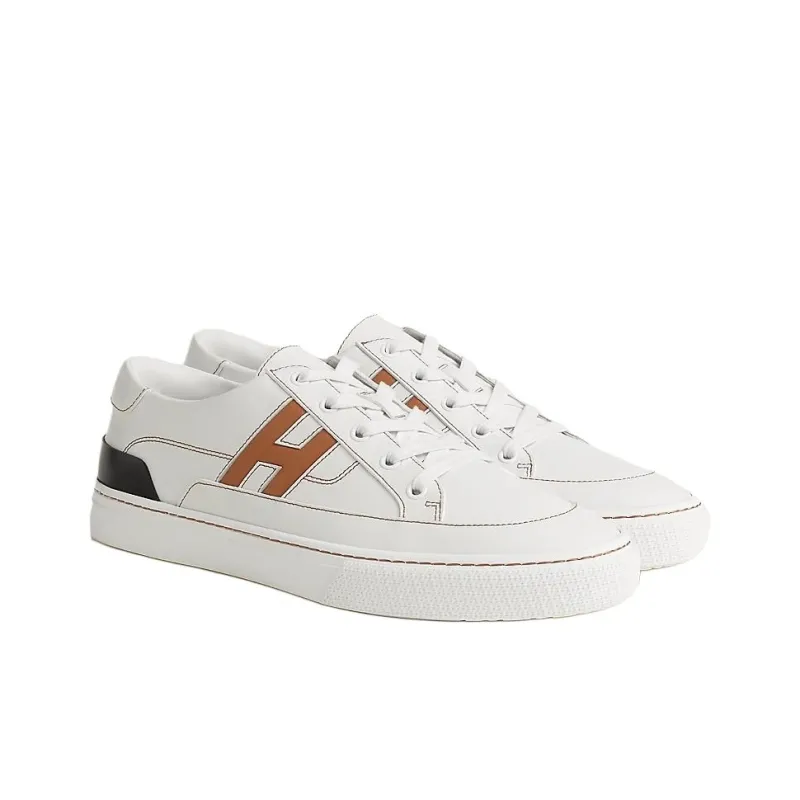 HERMES Deep Low Top Skateboard Shoes Men's White-2