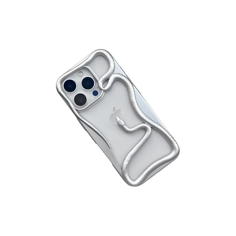Wei Xin Acrylic Material Cut Out 3D Effect Snake Phone Cases Compatible With IPhone 16/15 Pro Max/Apple 13/14 Pro/Max-5