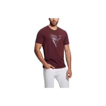 GUESS Eco Triangle Crewneck Tee T-Shirt Men's Red