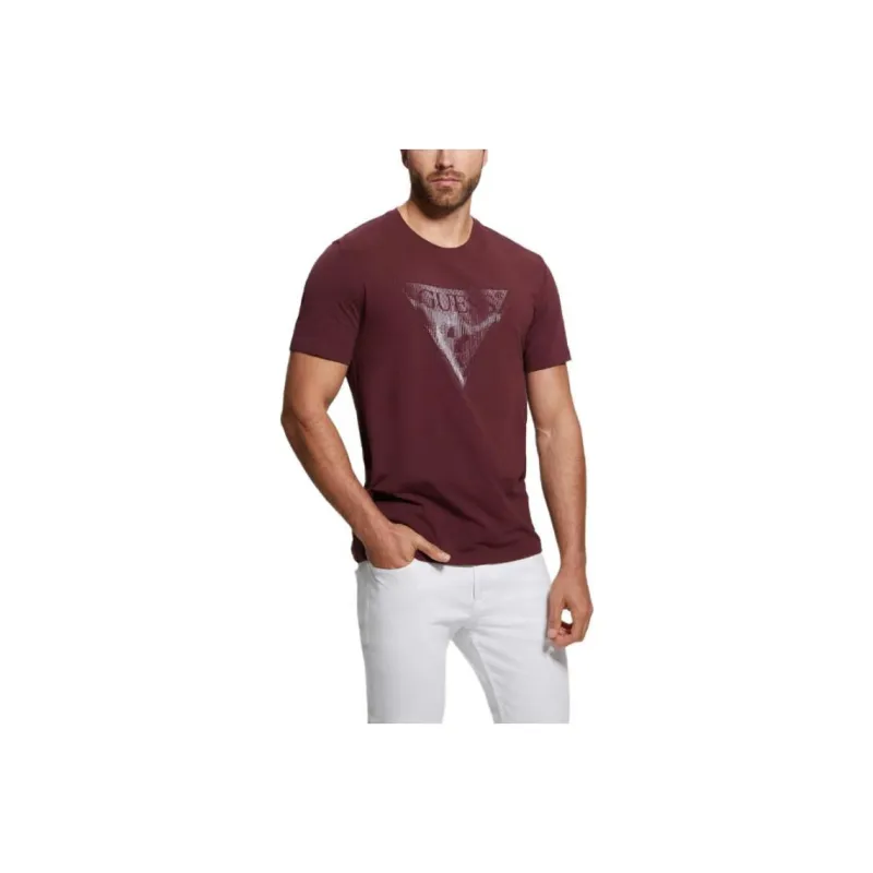 GUESS Eco Triangle Crewneck Tee T-Shirt Men's Red-0