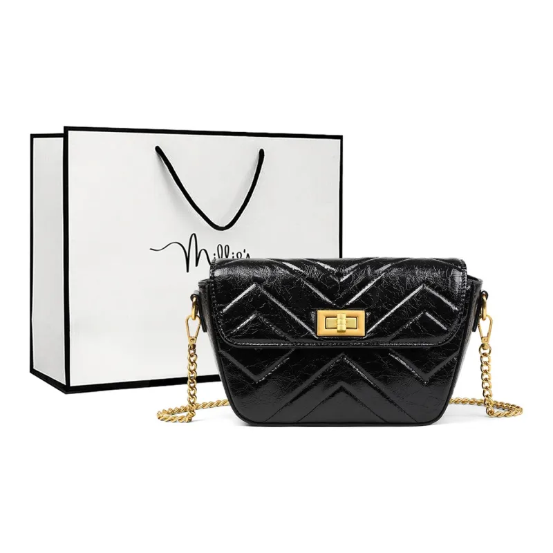 MILLIE'S Synthetic Leather Shoulder Bag, Crossbody Bag Regular Women's Black-0