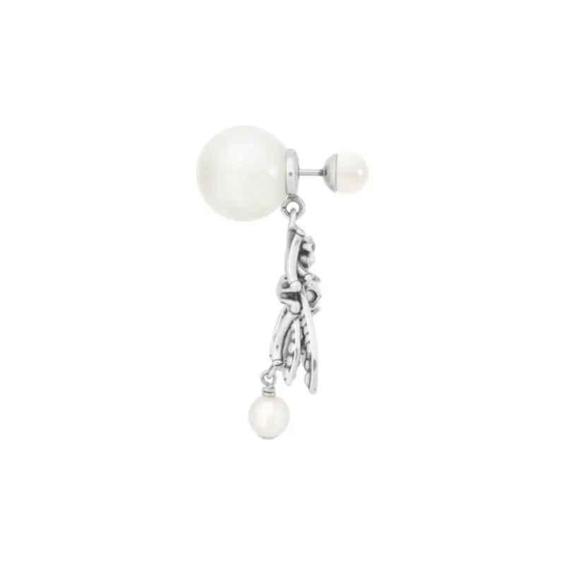 DIOR Resin Silver Earrings Unisex Silver-1