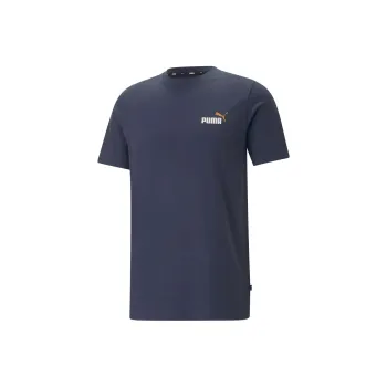 PUMA ESS+ 2 COL SMALL LOGO TEE T Shirt Men's Blue