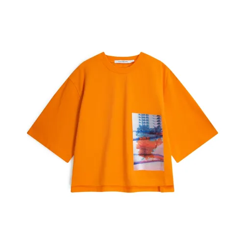 Calvin Klein T-Shirts Women's Orange Red