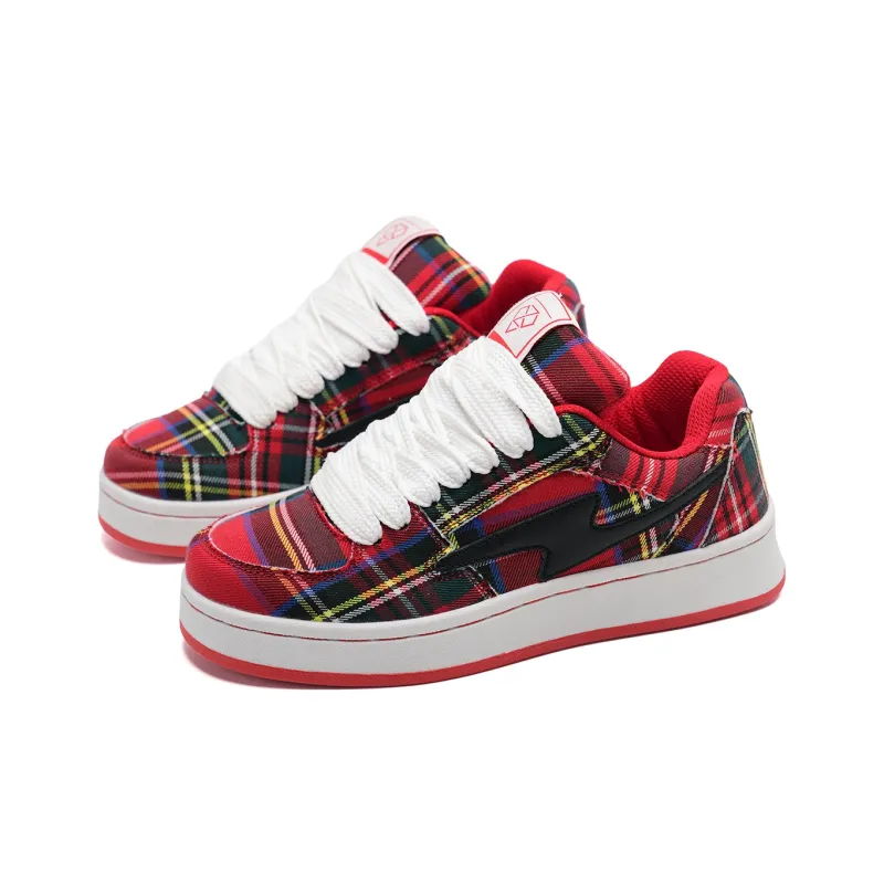 Circle Small Low Top Canvas Shoes Unisex Scottish Square-2