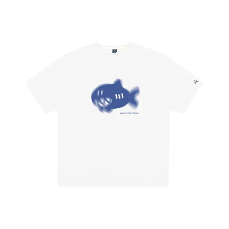 Black Cat Pixel T-Shirts Unisex White-0