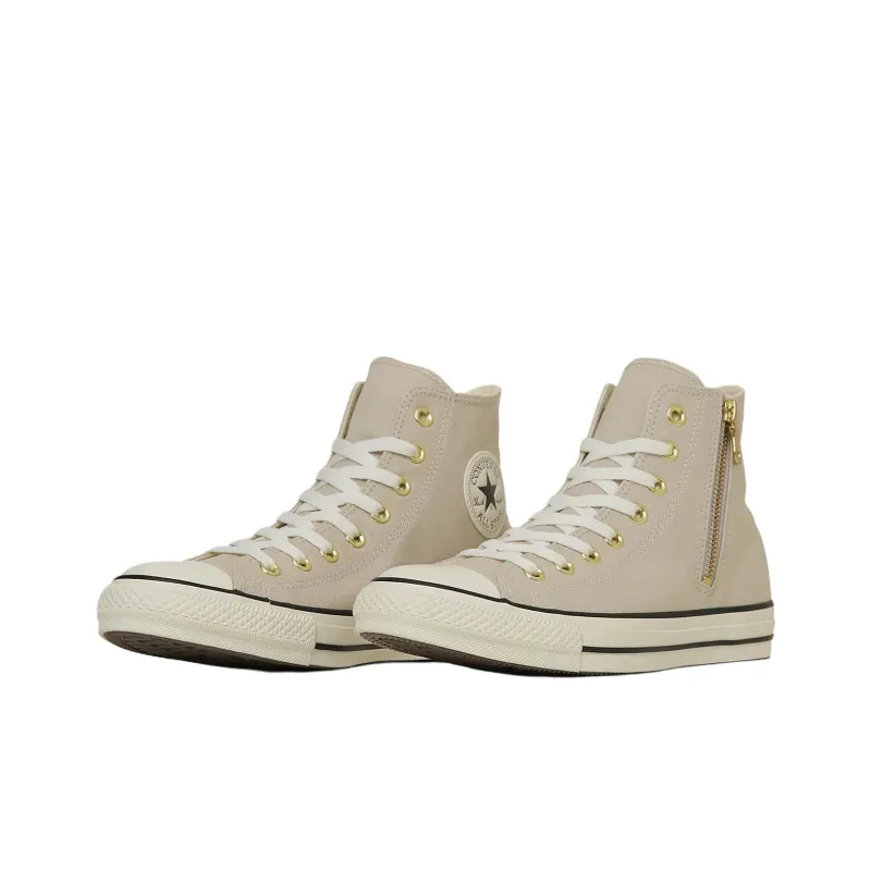 Converse All Star Anti Slip Wear Resistant High Top Canvas Shoes Unisex Beige-2