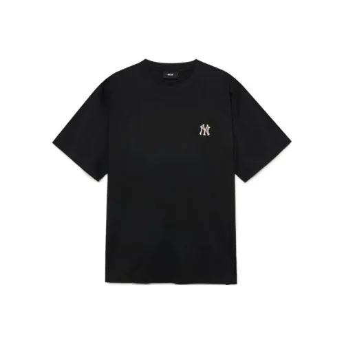 MLB Men's Logo Embroidered Print Crewneck Short Sleeve T Shirt Black