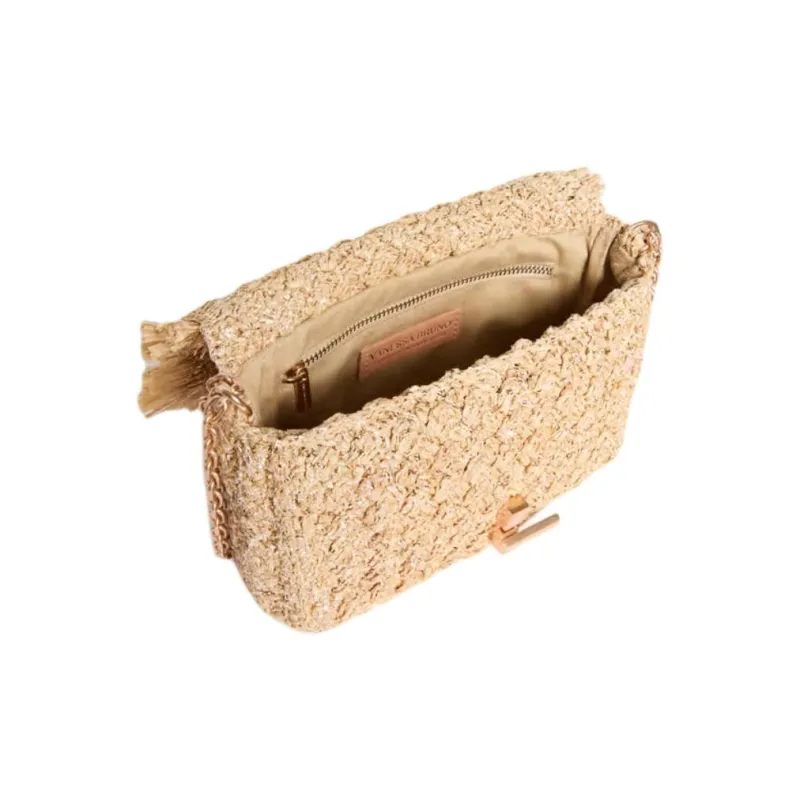 Vanessa Bruno Raffia Shoulder Bag Medium Size Women's Natural-2