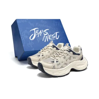 JEANSWEST Cushioning Height Increasing Lightweight Breathable Slip Resistant Low Top Chunky Sneakers Women's