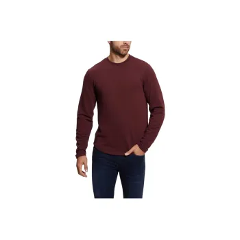 GUESS Textured Long-Sleeve Tee T-Shirt Men's Red