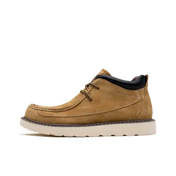 JASONSTAR Men's Casual Shoes Men High Top Camel/Dark Brown