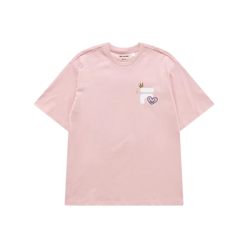 FILA FUSION T Shirt Unisex Youth Pink-0
