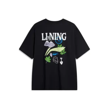 LiNing Drop Shoulder Sleeve T Shirt Unisex Black