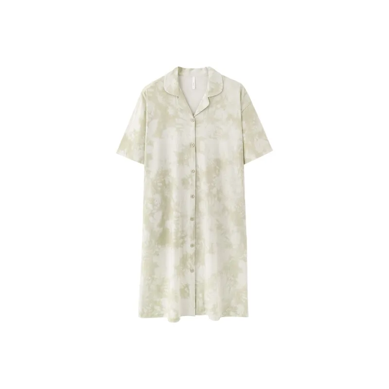 XIAFENYAN Nightgown Women's Light Green-0
