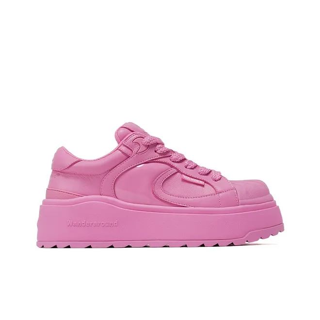 WANDER AROUND Anti Slip Wear Resistant Low Top Skateboard Shoes Unisex Powder Ice Cream-2