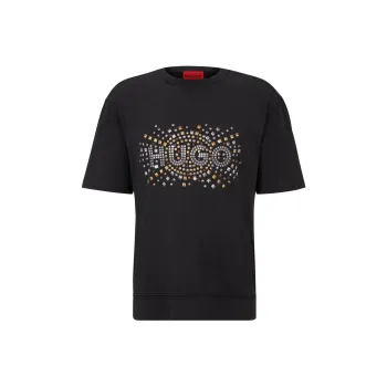 HUGO BOSS Logo Studded Jersey T Shirt