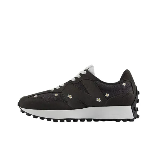 New Balance 327 Black Cement Floral Embroidery Women's