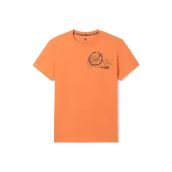 LACOSTE SS22 Crew Neck Fitted Straight Short Sleeved T Shirt Men's Orange