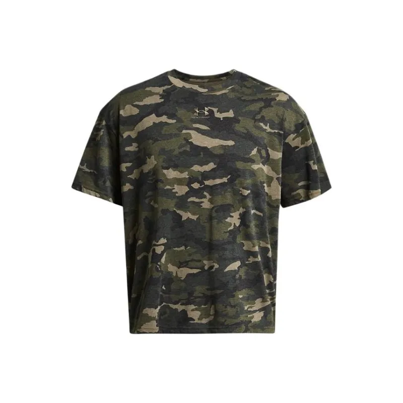 Under Armour Drop Shoulder Sleeve T Shirt Men's Guardian Green-0
