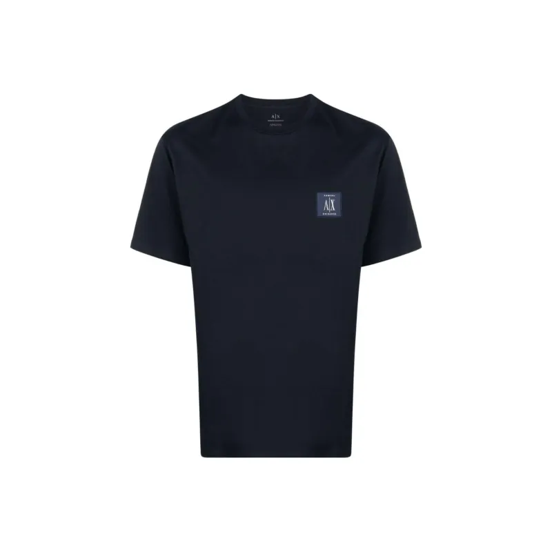 ARMANI EXCHANGE Logo patch Short sleeve Cotton T shirt-0